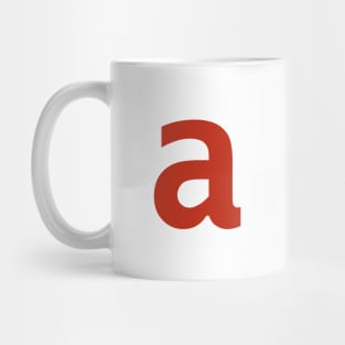 Letter a in Red Text Minimal Typography Mug